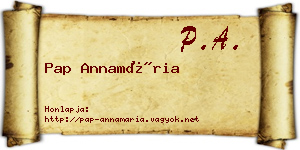 Pap Annamária névjegykártya